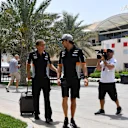 Sergio Perez (MEX) Force India and Xavi Martos (ESP) Trainer at Formula One World Championship, Rd3, Bahrain Grand Prix Preparations, Bahrain International Circuit, Sakhir, Bahrain, Thursday 13 April 2017. © Sutton Motorsport Images