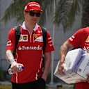 Kimi Raikkonen (FIN) Ferrari with his trainer Mark Arnall (GBR) at Formula One World Championship, Rd3, Bahrain Grand Prix Preparations, Bahrain International Circuit, Sakhir, Bahrain, Thursday 13 April 2017. © Sutton Motorsport Images