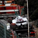 The crashed car of Felipe Massa (BRA) Williams FW40 is recovered in FP1 at Formula One World Championship, Rd12, Belgian Grand Prix, Practice, Spa Francorchamps, Belgium, Friday 25 August 2017. © Sutton Images