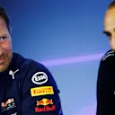 Christian Horner (GBR) Red Bull Racing Team Principal and Cyril Abiteboul (FRA) Renault Sport F1 Managing Director in the Press Conference at Formula One World Championship, Rd12, Belgian Grand Prix, Practice, Spa Francorchamps, Belgium, Friday 25 August 2017. © Sutton Images