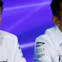 Zak Brown (USA) McLaren Executive Director and Yusuke Hasegawa (JPN) Head of Honda Motorsport in the Press Conference at Formula One World Championship, Rd12, Belgian Grand Prix, Practice, Spa Francorchamps, Belgium, Friday 25 August 2017. © Sutton Images