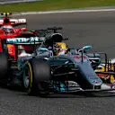 Lewis Hamilton (GBR) Mercedes-Benz F1 W08 Hybrid and Sebastian Vettel (GER) Ferrari SF70-H battle at Formula One World Championship, Rd12, Belgian Grand Prix, Race, Spa Francorchamps, Belgium, Sunday 27 August 2017. © Sutton Images