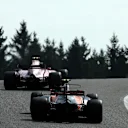 Stoffel Vandoorne (BEL) McLaren MCL32 and Esteban Ocon (FRA) Force India VJM10 at Formula One World Championship, Rd12, Belgian Grand Prix, Race, Spa Francorchamps, Belgium, Sunday 27 August 2017. © Sutton Images