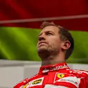 Sebastian Vettel (GER) Ferrari celebrates on the podium at Formula One World Championship, Rd12, Belgian Grand Prix, Race, Spa Francorchamps, Belgium, Sunday 27 August 2017. © Sutton Images