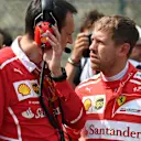 Adami (ITA) Ferrari Race Engineer and Sebastian Vettel (GER) Ferrari on the grid at Formula One World Championship, Rd12, Belgian Grand Prix, Race, Spa Francorchamps, Belgium, Sunday 27 August 2017. © Sutton Images