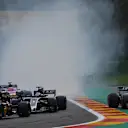 Kevin Magnussen (DEN) Haas VF-17 runs wide at the re-start at Formula One World Championship, Rd12, Belgian Grand Prix, Race, Spa Francorchamps, Belgium, Sunday 27 August 2017. © Sutton Images
