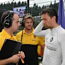 Jolyon Palmer (GBR) Renault Sport F1 Team on the grid at Formula One World Championship, Rd12, Belgian Grand Prix, Race, Spa Francorchamps, Belgium, Sunday 27 August 2017. © Sutton Images
