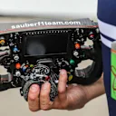 Sauber C36 steering wheel at Formula One World Championship, Rd12, Belgian Grand Prix, Preparations, Spa Francorchamps, Belgium, Thursday 24 August 2017. © Sutton Images