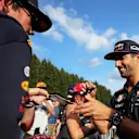 Daniel Ricciardo (AUS) Red Bull Racing signs autographs for the fans at Formula One World Championship, Rd12, Belgian Grand Prix, Preparations, Spa Francorchamps, Belgium, Thursday 24 August 2017. © Sutton Images