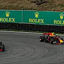 Daniel Ricciardo (AUS) Red Bull Racing RB13 and Max Verstappen (NED) Red Bull Racing RB13 at Formula One World Championship, Rd19, Brazilian Grand Prix, Practice, Interlagos, Sao Paulo, Brazil, Friday 10 November 2017. © Kym Illman/Sutton Images