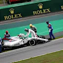 Marshals recover the car of Lance Stroll (CDN) Williams FW40 after stopping on track in FP3 at Formula One World Championship, Rd19, Brazilian Grand Prix, Qualifying, Interlagos, Sao Paulo, Brazil, Saturday 11 November 2017. © Manuel Goria/Sutton Images