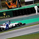 Marshals recover the car of Lance Stroll (CDN) Williams FW40 after stopping on track in FP3 at Formula One World Championship, Rd19, Brazilian Grand Prix, Qualifying, Interlagos, Sao Paulo, Brazil, Saturday 11 November 2017. © Manuel Goria/Sutton Images