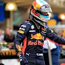 Daniel Ricciardo (AUS) Red Bull Racing celebrates in parc ferme at Formula One World Championship, Rd19, Brazilian Grand Prix, Qualifying, Interlagos, Sao Paulo, Brazil, Saturday 11 November 2017. © Kym Illman/Sutton Images