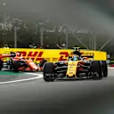Carlos Sainz (ESP) Renault Sport F1 Team RS17 and Stoffel Vandoorne (BEL) McLaren MCL32 at Formula One World Championship, Rd19, Brazilian Grand Prix, Qualifying, Interlagos, Sao Paulo, Brazil, Saturday 11 November 2017. © Kym Illman/Sutton Images