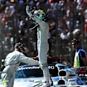 Felipe Massa (BRA) Williams FW40 celebrates his last Brazilian Grand Prix in parc ferme at Formula One World Championship, Rd19, Brazilian Grand Prix, Race, Interlagos, Sao Paulo, Brazil, Sunday 12 November 2017. © Kym Illman/Sutton Images