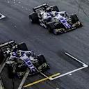 Ericsson (SWE) Sauber C36 and  Wehrlein (GER) Sauber C36 cross the line to finish the race at Formula One World Championship, Rd19, Brazilian Grand Prix, Race, Interlagos, Sao Paulo, Brazil, Sunday 12 November 2017. © Manuel Goria/Sutton Images