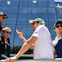 Daniel Ricciardo (AUS) Red Bull Racing and Sergio Perez (MEX) Force India and Felipe Massa (BRA) Williams on the drivers parade at Formula One World Championship, Rd19, Brazilian Grand Prix, Race, Interlagos, Sao Paulo, Brazil, Sunday 12 November 2017. © Mark Sutton/Sutton Images