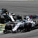 Felipe Massa (BRA) Williams FW40 leads Lewis Hamilton (GBR) Mercedes-Benz F1 W08 Hybrid at Formula One World Championship, Rd19, Brazilian Grand Prix, Race, Interlagos, Sao Paulo, Brazil, Sunday 12 November 2017. © Mark Sutton/Sutton Images