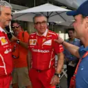 Rubens Barrichello (BRA) and Maurizio Arrivabene (ITA) Ferrari Team Principal at Formula One World Championship, Rd19, Brazilian Grand Prix, Race, Interlagos, Sao Paulo, Brazil, Sunday 12 November 2017. © Mark Sutton/Sutton Images