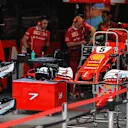 Ferrari SF70-H is worked on in the garage at Formula One World Championship, Rd19, Brazilian Grand Prix, Preparations, Interlagos, Sao Paulo, Brazil, Thursday 9 November 2017. © Kym Illman/Sutton Images