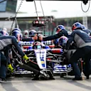 Daniil Kvyat (RUS) Scuderia Toro Rosso STR12 makes a pitstop at Formula One World Championship, Rd10, British Grand Prix, Practice, Silverstone, England, Friday 14 July 2017. © Sutton Images
