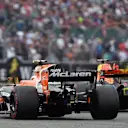 Stoffel Vandoorne (BEL) McLaren MCL32 and Daniel Ricciardo (AUS) Red Bull Racing RB13 battle at Formula One World Championship, Rd10, British Grand Prix, Race, Silverstone, England, Sunday 16 July 2017. © Sutton Images