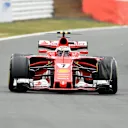 Kimi Raikkonen (FIN) Ferrari SF70-H with front delaminating tyre at Formula One World Championship, Rd10, British Grand Prix, Race, Silverstone, England, Sunday 16 July 2017. © Sutton Images
