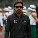 Fernando Alonso (ESP) McLaren on the drivers parade at Formula One World Championship, Rd10, British Grand Prix, Race, Silverstone, England, Sunday 16 July 2017. © Sutton Images