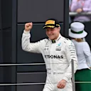 Valtteri Bottas (FIN) Mercedes AMG F1 celebrates on the podium at Formula One World Championship, Rd10, British Grand Prix, Race, Silverstone, England, Sunday 16 July 2017. © Sutton Images