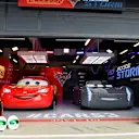 Cars 3 garage at Formula One World Championship, Rd10, British Grand Prix, Preparations, Silverstone, England, Thursday 13 July 2017. © Sutton Images