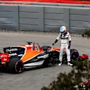 Fernando Alonso (ESP) McLaren MCL32 stops on track in FP1 at Formula One World Championship, Rd7, Canadian Grand Prix, Practice, Montreal, Canada, Friday 9 June 2017. © Sutton Images