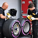 Pirelli engineers and Pirelli tyres at Formula One World Championship, Rd7, Canadian Grand Prix, Practice, Montreal, Canada, Friday 9 June 2017. © Sutton Motorsport Images