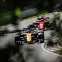 Nico Hulkenberg (GER) Renault Sport F1 Team RS17 and Kimi Raikkonen (FIN) Ferrari SF70-H at Formula One World Championship, Rd7, Canadian Grand Prix, Qualifying, Montreal, Canada, Saturday 10 June 2017. © Sutton Motorsport Images
