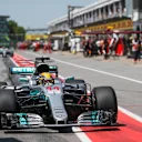 Pole sitter Lewis Hamilton (GBR) Mercedes-Benz F1 W08 Hybrid arrives in parc ferme at Formula One World Championship, Rd7, Canadian Grand Prix, Qualifying, Montreal, Canada, Saturday 10 June 2017. © Sutton Motorsport Images