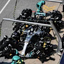 Valtteri Bottas (FIN) Mercedes-Benz F1 W08 Hybrid pit stop at Formula One World Championship, Rd7, Canadian Grand Prix, Race, Montreal, Canada, Sunday 11 June 2017. © Sutton Images