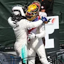 Valtteri Bottas (FIN) Mercedes AMG F1 and race winner Lewis Hamilton (GBR) Mercedes AMG F1 celebrate in parc ferme at Formula One World Championship, Rd7, Canadian Grand Prix, Race, Montreal, Canada, Sunday 11 June 2017. © Sutton Motorsport Images