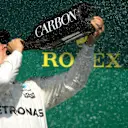 Valtteri Bottas (FIN) Mercedes AMG F1 celebrates on the podium with the champagne at Formula One World Championship, Rd7, Canadian Grand Prix, Race, Montreal, Canada, Sunday 11 June 2017. © Sutton Motorsport Images