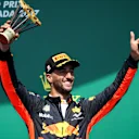 Daniel Ricciardo (AUS) Red Bull Racing celebrates on the podium with the trophy at Formula One World Championship, Rd7, Canadian Grand Prix, Race, Montreal, Canada, Sunday 11 June 2017. © Sutton Motorsport Images