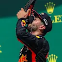Daniel Ricciardo (AUS) Red Bull Racing celebrates on the podium with the champagne and does a shoey at Formula One World Championship, Rd7, Canadian Grand Prix, Race, Montreal, Canada, Sunday 11 June 2017. © Sutton Motorsport Images