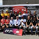 F1 driver group photo with Ross Brawn (GBR) Formula One Managing Director of Motorsports, Sean Bratches (USA) Formula One Managing Director, Commercial Operations, Jean Todt (FRA) FIA President and Chase Carey (USA) Chief Executive Officer and Executive Chairman of the Formula One Group at Formula One World Championship, Rd7, Canadian Grand Prix, Race, Montreal, Canada, Sunday 11 June 2017. © Sutton Motorsport Images