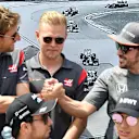 Romain Grosjean (FRA) Haas F1, Kevin Magnussen (DEN) Haas F1 and Fernando Alonso (ESP) McLaren at Formula One World Championship, Rd7, Canadian Grand Prix, Race, Montreal, Canada, Sunday 11 June 2017. © Sutton Motorsport Images