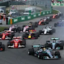 Lewis Hamilton (GBR) Mercedes-Benz F1 W08 Hybrid leads at the start of the race at Formula One World Championship, Rd7, Canadian Grand Prix, Race, Montreal, Canada, Sunday 11 June 2017. © Sutton Images