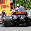 The car of race retiree Max Verstappen (NED) Red Bull Racing RB13 is recovered at Formula One World Championship, Rd7, Canadian Grand Prix, Race, Montreal, Canada, Sunday 11 June 2017. © Sutton Images