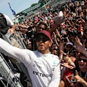 Race winner Lewis Hamilton (GBR) Mercedes AMG F1 celebrates with the fans at Formula One World Championship, Rd7, Canadian Grand Prix, Race, Montreal, Canada, Sunday 11 June 2017. © Sutton Motorsport Images