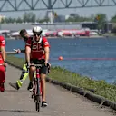 Sebastian Vettel (GER) Ferrari with his trainer Antti Kontsas (FIN) on a bike at Formula One World Championship, Rd7, Canadian Grand Prix, Preparations, Montreal, Canada, Thursday 8 June 2017. © Sutton Motorsport Images