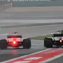 Sebastian Vettel (GER) Ferrari SF70-H and Romain Grosjean (FRA) Haas VF-17 at Formula One World Championship, Rd2, Chinese Grand Prix, Practice, Shanghai, China, Friday 7 April 2017. © Sutton Motorsport Images