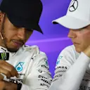 Lewis Hamilton (GBR) Mercedes AMG F1 and Valtteri Bottas (FIN) Mercedes AMG F1 in the Press Conference at Formula One World Championship, Rd2, Chinese Grand Prix, Qualifying, Shanghai, China, Saturday 8 April 2017. © Sutton Motorsport Images