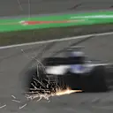 Marcus Ericsson (SWE) Sauber C36 sparks at Formula One World Championship, Rd2, Chinese Grand Prix, Qualifying, Shanghai, China, Saturday 8 April 2017. © Sutton Motorsport Images