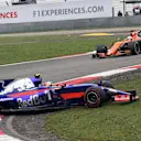 Carlos Sainz jr (ESP) Scuderia Toro Rosso STR12 runs wide and spins on Lap 1 at Formula One World Championship, Rd2, Chinese Grand Prix, Race, Shanghai, China, Sunday 9 April 2017. © Sutton Motorsport Images