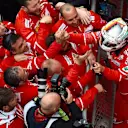 Sebastian Vettel (GER) Ferrari celebrates in parc ferme with the team at Formula One World Championship, Rd2, Chinese Grand Prix, Race, Shanghai, China, Sunday 9 April 2017. © Sutton Motorsport Images